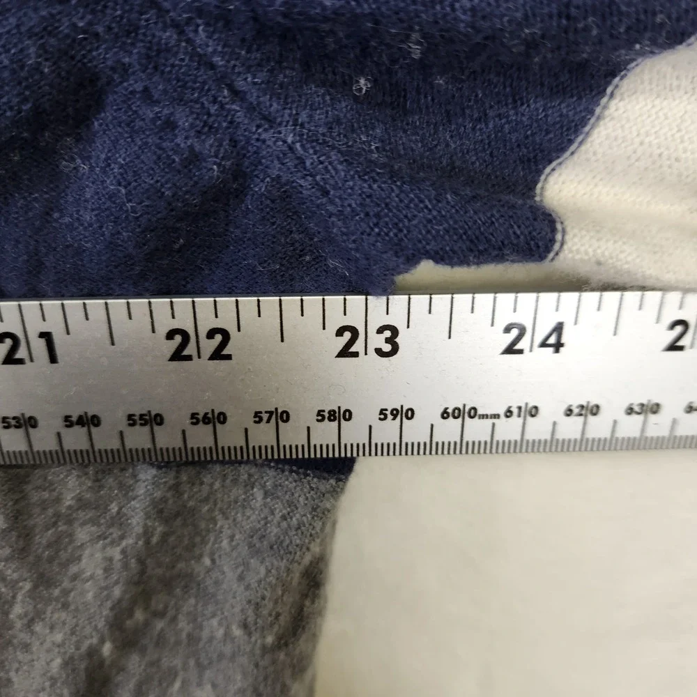 Banana Republic Mens Colorblock Crew Neck Sweater XL Navy‎ Gray White Stripes